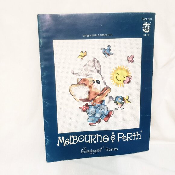 Melbourne & Perth Cross Stitch Pattern Leaflet 534 Green Apple 1982 Easter - Picture 1 of 10